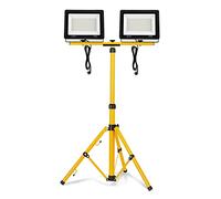 UISEBRT Projecteur LED 2 * 200W blanc chaud avec trépied Eclairage Extérieur LED avec cordon d'alimentation Lumières d'inondation étanche IP66 pour garage, jardin, chantier de construction
