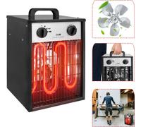UISEBRT Radiateur soufflant Chauffage électrique 3KW 220V Chauffage de chantier Radiateur soufflant avec thermostat & 4 niveaux de chauffage - Noir