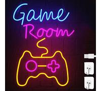 UISEBRT RGB Neon Light Signe 'Game Room' - USB veilleuse, enseigne lumineuse pour zone de jeu, Gaming Room éclairage décoratif, lampe néon signe