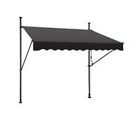 UISEBRT Store de balcon réglable sans perçage, protection UV, protection solaire, résistant aux intempéries, gris foncé (2,50 x 1,20 m, gris foncé)