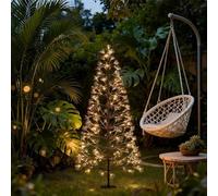 UISEBRT Sapin de Noël lumineux à 1500 LED et décoration enneigée, étanche IP44, pour Noël, mariage, anniversaire, fête, printemps, intérieur et extérieur, 150 cm, blanc chaud