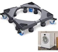UISEBRT Socle réglable pour machine à laver Socle pour machine à laver 8 pieds avec 4 roues pour sèche-linge, machine à laver et réfrigérateur MAX 300kg Gris