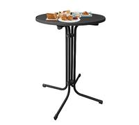 UISEBRT Table mange-debout pliante - Diamètre : 79 cm - Noir - Table de bistrot ronde - Hauteur : 110 cm - Pour jardin, café, bistrot, fête