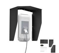 UISEBRT Wallbox, toit de protection pour station de charge de voiture électrique, protection contre la pluie et le soleil, housse résistante aux intempéries pour chargeur, noir, 40 x 25 x 45,5 cm