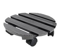 UISEBRT WPC Chariot à plantes, diamètre : 30 cm, charge maximale : 100 kg, planche à roulettes, soucoupe avec roulettes, verrouillable, pour l'extérieur et l'intérieur, anthracite, rond