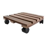 UISEBRT WPC Chariot pour plantes - 30 x 30 cm - Charge maximale : 100 kg - Planche à roulettes - Soucoupe avec roulettes - Verrouillable - Pour l'extérieur et l'intérieur - Marron - Rectangulaire