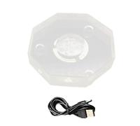 Uitndvyte Base éclairée en ABS incassable avec modes d'éclairage réglables, accessoire avec sources d'alimentation USB à des fins d'affichage, accessoires d'éclairage de dîner romantique, taille