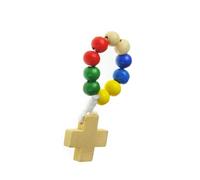 Uitndvyte Chapelet religieux en bois décoré avec symbole de foi pour les croyants, perles de prière et symbole d'espoir, cadeau spirituel, One Size, Comme décrit