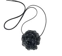 [Uitndvyte] Collier avec pendentif rose 3D multi-usages Fleur Clavicule Chaîne Tendance Faux Fleur Ras du cou Accessoires en forme de rose