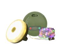 Uitndvyte Guirlande lumineuse de camping rechargeable portable enroulable pour atmosphère extérieure décorative facile à utiliser