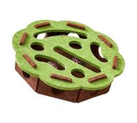 Uitndvyte Jouet puzzle en feutre doux pour chats avec clochettes et boule pour griffe empêche le jeu actif labyrinthe
