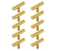 Uitndvyte Lot de 10 poignées de tiroir pratiques en forme de T en alliage de zinc à trou unique pour armoires contemporaines en T