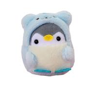 Uitndvyte Porte-clés en forme de poupée pingouins en peluche pour sac d'école ou sac à dos, bleu