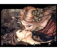 Uiujiij Bricolage Peinture Numérique Par Numéro Pour Adulte Vampire Femme Sexy Embrassant Arts Artisanat Pour La Décoration Murale 40 * 50 Cm