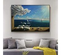 Uiujiij Diy Peinture Par Numéros Kits Pour Adultes Mer Vagues Livre Paysage Par Salvador Dali Peintures Peinture Par Numéros Kits Sur Toile