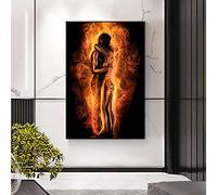 Uiujiij Peinture De Bricolage Pour Adultes Abstraite Nue Femme Sexy Homme Couple Feu Peinture Par Numéro Kit Sur Toile Pour Débutants