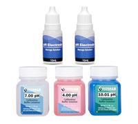 UIUZMAR Kit de Solution D'étalonnage pH 7.00/4.00/10.01, avec Solution de Stockage pour Sonde pH, Solution Tampon D'étalonnage pH et Solution de Stockage de Sonde pour pH Mètres