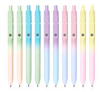 UIXJODO Stylos à encre gel, 10 pièces 0,5 mm Stylos à encre noire japonaise à pointe fine pour une écriture fluide avec prise en silicone, stylos rétractables avec clip métallique de haute qualité