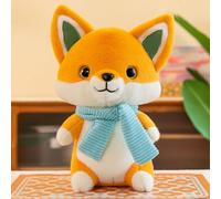 Uixxducc Peluche renard en peluche, moelleuse, pour jouer, cadeau et câliner, cadeau pour filles, garçons, enfants et adultes, 25 cm, jaune