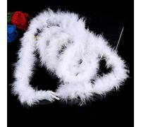 UIYIHIF Bande de Boa en Plumes Blanches de 2M, Guirlande de Plumes, Boa en Plumes Moelleuses pour L'artisanat, Décoration d'arbre de Noël, Fête de Mariage(Blanc)