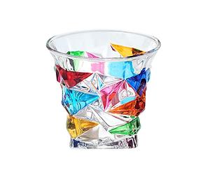 UIYIHIF Gobelets à Whisky en Vitrail Peints à la Main Verres à Whisky en Cristal Peints à la Main Verres à Vin et Bourbon Rocks Verre à Whisky pour Boire des Cocktails Irlandais(Glace craquelée)
