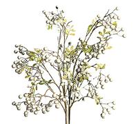 UIYIHIF Longue de Fleurs Artificielles Fausses Fleurs Tiges de Baies Rouges Artificielles Branches de Baies de Houx de Noël pour Décorations de Guirlande d'arbre de Noël Décor à la Maison(Blanc)