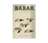 UIYTYBGAG Impression sur toile Babar l'éléphant faisant du yoga 20 x 30 cm