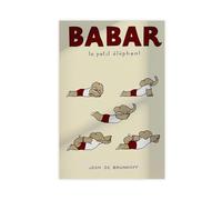 UIYTYBGAG Impression sur toile Babar l'éléphant faisant du yoga pour chambre d'enfant 20 x 30 cm