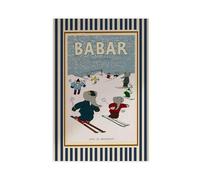 UIYTYBGAG Impression sur toile Babar l'éléphant ski dans la neige 30 x 45 cm