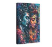 UIYTYBGAG Impression sur toile représentant le Seigneur Shiva hindou - Art mural - 30 x 45 cm