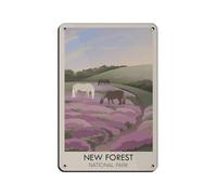 UIYTYBGAG Plaque en métal vintage New Forest National Park pour pub, club, café, bar, maison, décoration murale, affiche rétro 20 x 30 cm