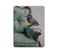 UIYTYBGAG Poster en métal avec oiseau sur fauteuil vintage pour pub, club, café, bar, maison, décoration murale rétro 30 x 40 cm