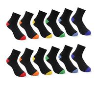 Uizuooy Chaussettes de Sport Unisexe pour Enfants Garçons Filles - Football Tennis Compression en Coton Respirantes Colorées - 12 Paires