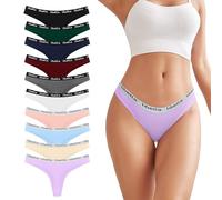 Uizuooy Strings Tanga Femme Coton Sexy Chic Culotte Stretch sous Vêtements Culottes Invisible Multipack Lot de 10 UN1-S