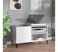 UJCHVHN Armoire à disques en bois blanc brillant 84,5 x 38 x 48 cm