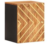 UJCHVHN Armoire murale de salle de bain en bois massif marron et noir de manguier et meuble de rangement