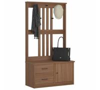 UJCHVHN Hall Tree Sandens Banc de rangement et d'entrée en bois massif 87 x 40 x 159,5 cm
