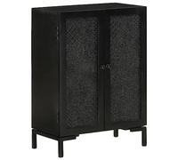 UJCHVHN Item-Buffet noir 55 x 30 x 77 cm en bois massif de manguier et fer, armoires et rangement, buffets et buffets