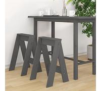 UJCHVHN Lot de 2 tabourets pliants en pin massif Gris 40 x 40 x 60 cm
