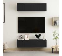 UJCHVHN Meuble TV 4 pièces Noir 60 x 30 x 30 cm Bois d'ingénierie, centres de divertissement et supports TV