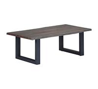 UJCHVHN Table basse avec bords vivants Gris 115 x 60 x 40 cm Tables d'appoint en bois d'acacia massif