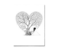 UJEDFHV Arbre à Empreintes de Mariage Arbre à Empreintes digitales d'amant, Bricolage, Signature d'invité, Peinture sur Toile for Mariage, événements d'anniversaire, décor de fête(T1CP012)