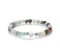 UJEDFHV bracelet de perles 6mm Natural Stone Beads Bracelets Women Men Heart Shaped Shell Elastic Bracelet Jewelry(Colorful)