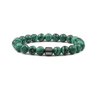 UJEDFHV bracelet de perles Beaded Bracelet Cylinder Hematite Natural Stone Bracelets Bangle Classic Strand Jewelry Pulsera(Green1)