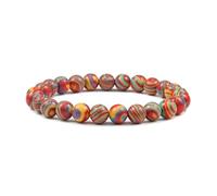 UJEDFHV bracelet de perles Beaded Bracelet Cylinder Hematite Natural Stone Bracelets Bangle Classic Strand Jewelry Pulsera(Rainbow)
