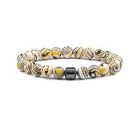 UJEDFHV bracelet de perles Beaded Bracelet Cylinder Hematite Natural Stone Bracelets Bangle Classic Strand Jewelry Pulsera(Yellow1)