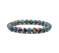 UJEDFHV bracelet de perles Beaded Bracelet Cylinder Hematite Natural Stone Bracelets Bangle Classic Strand Jewelry Pulsera(Deep Blue)