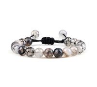 UJEDFHV bracelet de perles Bracelet tendance en perles de pierre naturelle 8 mm for femmes et hommes, réglable, bijoux couple for le yoga(Color-13)