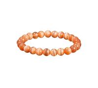UJEDFHV bracelet de perles Bracelets de perles rondes en pierre naturelle for femmes, tendance, 6, 8 et 10 mm, corde élastique, bijoux yoga(Beads 8mm,Orange)