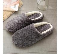 UJEDFHV Claquette Hommes Chaussons for hommes hiver en peluche chaud maison chaussures femmes fourrure pantoufle intérieur Silence confort sol diapositives chambre(Style3-dark gray,38-39(fit 37-38))